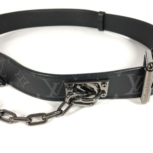 Louis Vuitton Belt Santure Signature Chain 35 mm M0179 V Monogram Eclipse